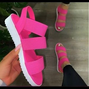 Summer flat elastic sandals